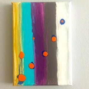 Original acrylic abstract painting on a stretched canvas. Size 5”x7”